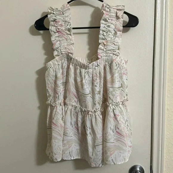 NWT Entro Spackled Ruffle Tank Top - Picture 3 of 3